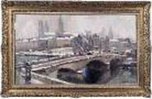 Pont A Paris Huile Sur Toile Signee En Bas A Droite Pont A Paris Huile Sur Toile Signee En Bas A Droite