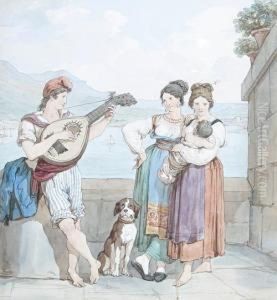 The Mandolin Player by Bartolomeo Pinelli