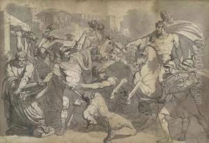 Marcus Furius Camillus Liberating Rome From The Gauls by Bartolomeo Pinelli