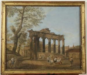 The Temple Of Concord, Rome by Bartolomeo Pinelli
