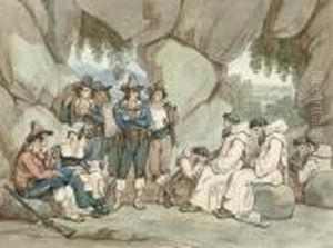 Frati Rapiti Dai Briganti Nel 1821 by Bartolomeo Pinelli
