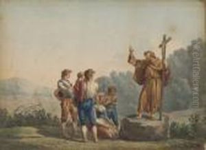 Predicatore Nella Campagna Romana by Bartolomeo Pinelli