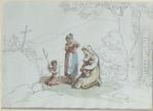 Donne In Preghiera by Bartolomeo Pinelli