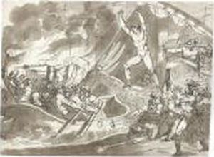 Achilles Scares Away The Attacking Trojans by Bartolomeo Pinelli
