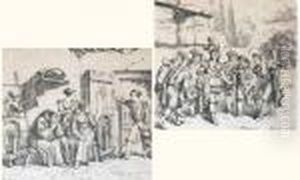 Ma Visto Il Padre Assorto...si Mosse, E Sulla Soglia Trovo I Sei Cagnotti... by Bartolomeo Pinelli