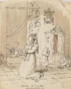 Donna In Preghiera by Bartolomeo Pinelli