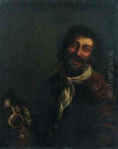 A Kannekijker A boor, half length, showing an empty jug by Theodoor Rombouts