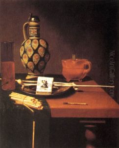 Still-Life with Porcelain Vase and Smoking Tools by Hubert van Ravesteyn