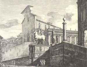 Veduta di fianco del Campidoglio di Roma by Luigi Rossini