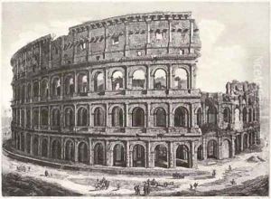 Veduta dell' Anfiteatro Flavio detto il Colosseo, from Antichita Romane by Luigi Rossini