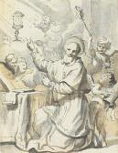 A Saint With Putti - view 1