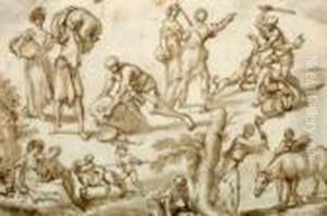 Foglio Di Studi Di Figura by Domenico Piola