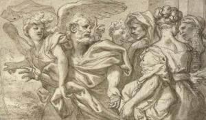 Lot And His Family Leaving Sodom by Domenico Piola