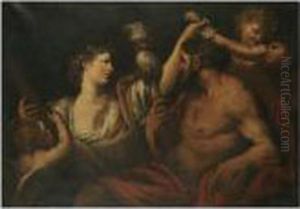 Hercules And Omphale by Domenico Piola