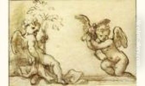 Deux Putti by Domenico Piola