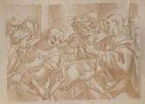 Christ And The Woman Taken In Adultery by Domenico Piola