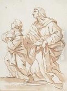 Study For The Presentation Of The Virgin by Domenico Piola