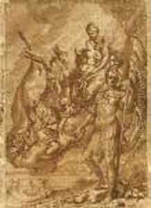 Vierge A L'enfant Adoree Par
Saint Georges, Saint Antoine Abbe Et Saint Antoine De Padoue by Domenico Piola
