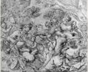 Concert De Femme Et De Satyres by Domenico Piola