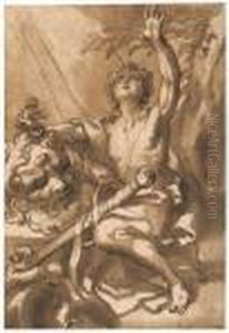 David With The Head Of Goliath by Domenico Piola