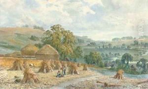 Harvesting on a glorious summer's day by Joseph Charles Reed