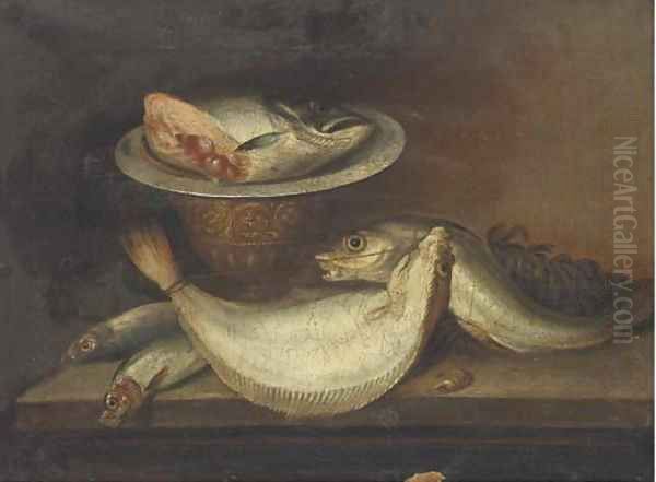 Still life of fish on a table - view 1