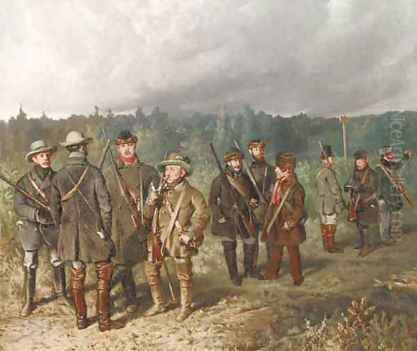 Hunting party of German junkers - view 1