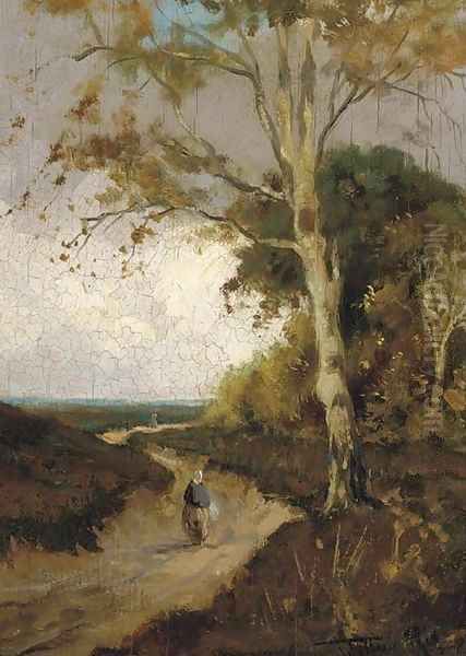 A figure on a pastoral track - view 1