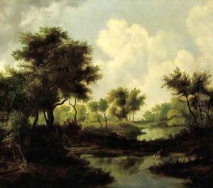Travellers on a path in the dunes, in summer by Jacob Van Ruisdael