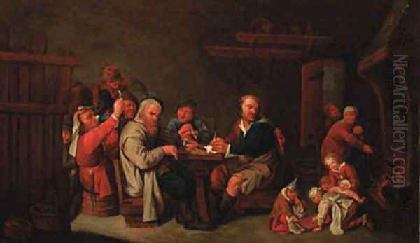 Peasants in a cottage interior - view 1