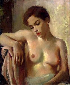 A seated nude by Vera Rockline
