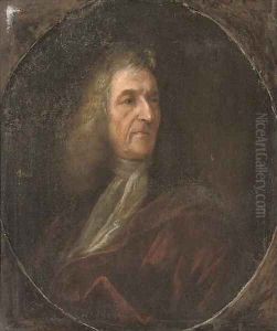 Portrait of a gentleman, bust-length, in a red robe and white cravat