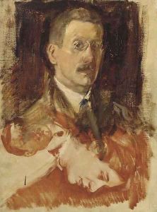 Self portrait in a tie by Alexander Ignatius Roche