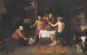 Jupiter and Mercury in the house of Philemon and Baucis by David The Elder Ryckaert