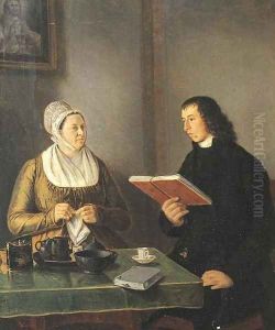 Portrait of the Reverend Hermannus Manger (1773-1844) and his wife Geertruida Coulon by Johannes Reekers