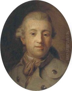 Portrait of a gentleman, bust-length, in a green coat and brown scarf