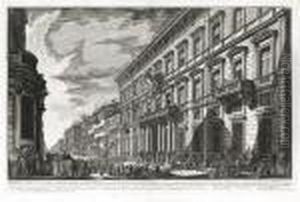 Veduta Nella Via Del Corso, Del Palazzo Dell'accademia by Giovanni Battista Piranesi