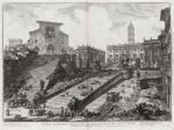 Veduta Del Romano Campidoglio Con Scalinata Che Va Alla Chiesa D'araceli - view 1