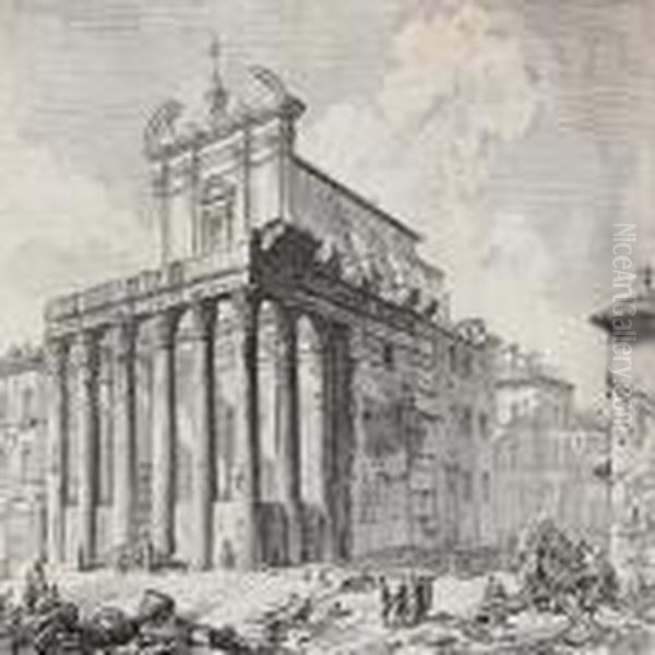 Veduta Del Tempio Di Antonino E Faustina In Campo Vaccino - view 1