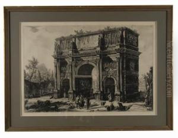 Veduta Dell Arco Di Benevento Di Napoli And Veduta Del Arco Di Constantino - view 1
