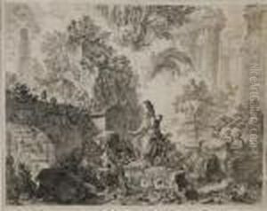 Fantasy Of Ruins With Statue Of Minerva by Giovanni Battista Piranesi