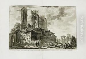 Vedute Di Roma - The Fontana Dell'acqua Giulia (hind 34) by Giovanni Battista Piranesi