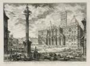 Veduta Della Basilica Di Santa Maria Maggiore, Veduta Di Campo Vaccino by Giovanni Battista Piranesi