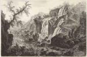 The Small Waterfall And Rapids At Tivoli, From Vedute Di Roma by Giovanni Battista Piranesi