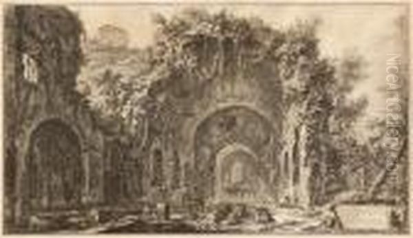 Veduta Della Fonte E Delle Spelonched'egeria..., From Vedute Di Roma - view 1