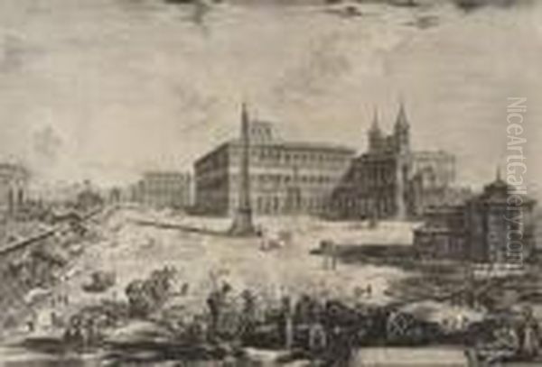 Veduta Della Piazza E Basilica Di S. Giovanni In Laterano - view 1