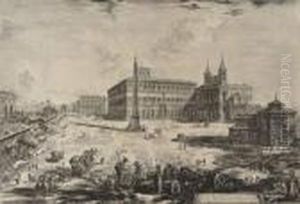 Veduta Della Piazza E Basilica Di S. Giovanni In Laterano by Giovanni Battista Piranesi