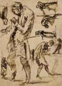 Etudes D'hommes Et Femmes En Pied Dans Differentes Positions by Giovanni Battista Piranesi