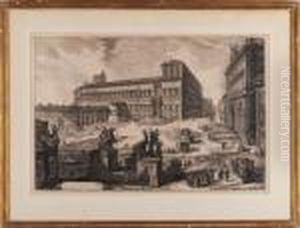 Piazza Di Montecavallo by Giovanni Battista Piranesi
