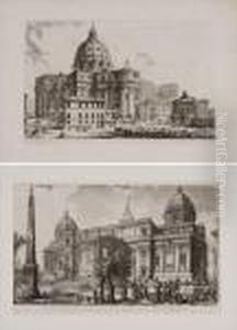 St. Peter's Basilica And The Basilica Of S. Maria Maggiore by Giovanni Battista Piranesi